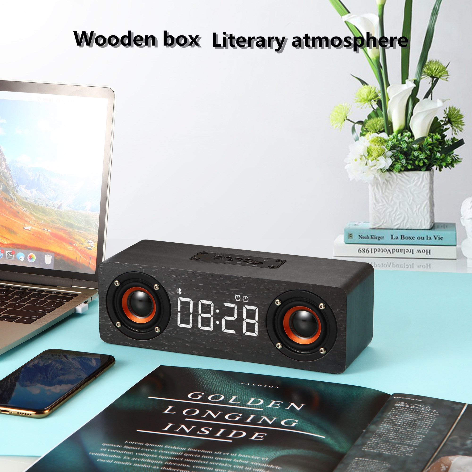 M5c Column Bluetooth Speaker Portable Speaker Clock Music Center Wireless Subwoofer Fm Radio Acoustic System For Computer Boom Box Shopee Singapore