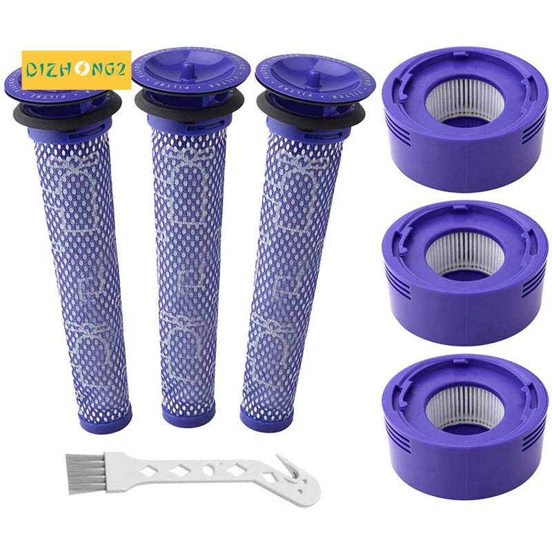 7 Pack Filter Kit For Dyson V6 V8 V7 Vacuum Cleaner Hepa Column Filter 3 Pre Filter 1 Cleaning Brush Replacement Part Numbers 01 And 01 Shopee Singapore