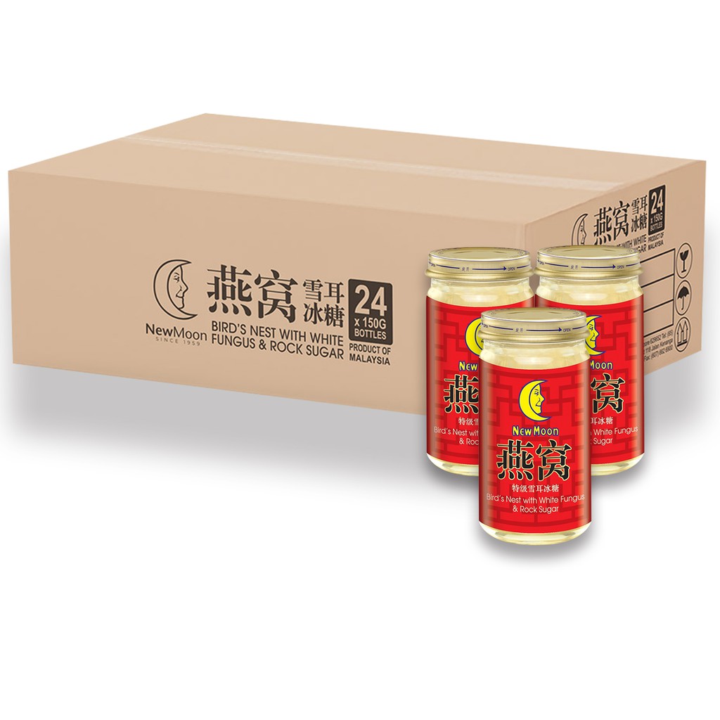 New Moon Bird's Nest with White Fungus Rock Sugar 24 individual bottles