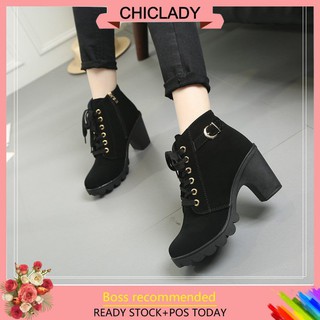 Image of 🔥CHD🔥【 Free Shipping】Women Heel Buckle Ankle Boots Winter Pumps Suede Shoes