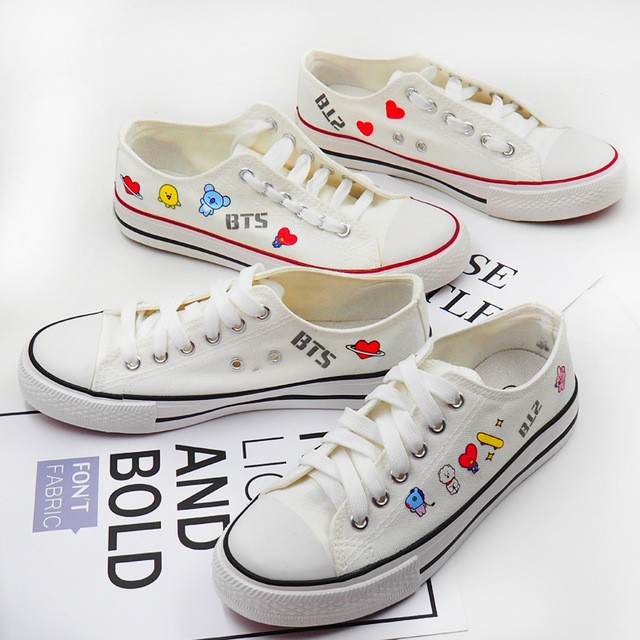 KPOP BTS BT21 leisure low cut canvas shoes Shopee Singapore