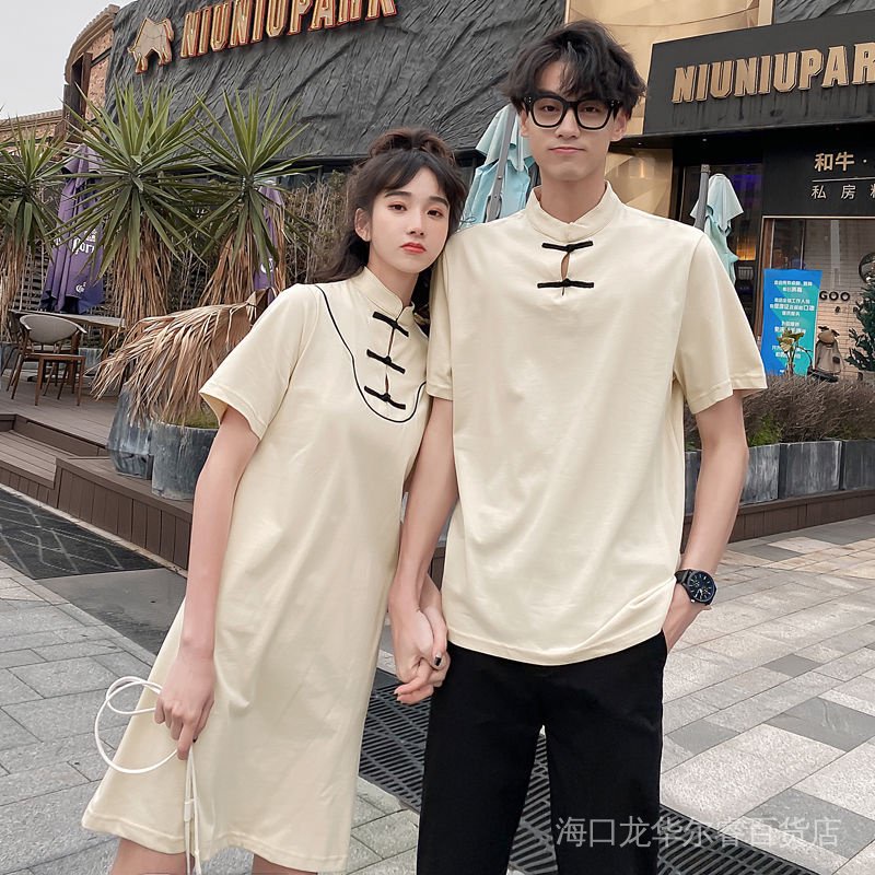 Couple Wear Short Sleeve Cheongsam Improved Summer Girl Retro Suit ...