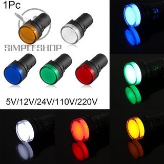 LED Indicator Pilot Light Signal Lamp Panel Red Green Blue Yellow White 22mm