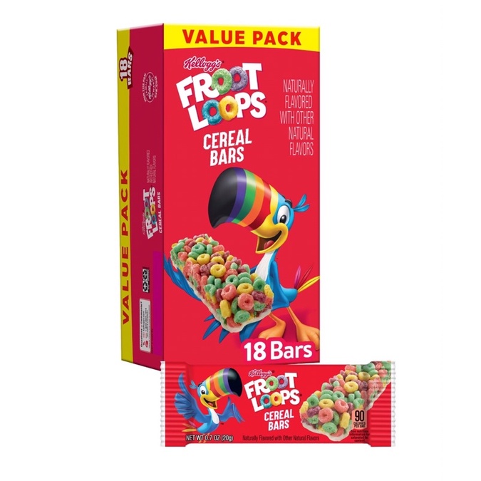 Kelloggs Froot Loops Breakfast Cereal Bars Original 18 Countready Stock Shopee Singapore