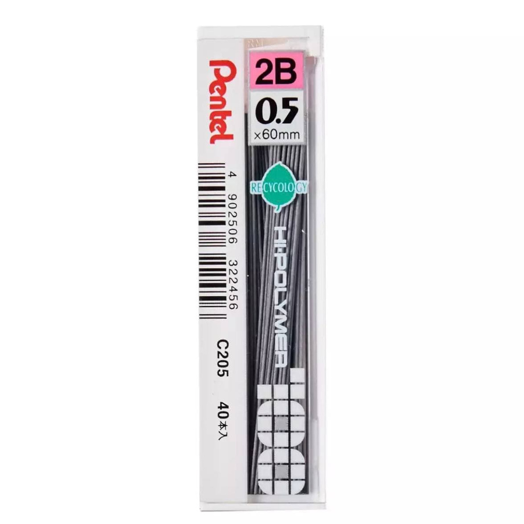 Select Pentel HI-POLYMER 0.5mm*60mm Pencil Lead C205 40 pcs/1 Pack 