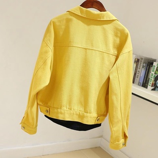 Image of thu nhỏ 2022 Spring Autumn New Style Candy Versatile Small Yellow Denim Jacket Women Short Purple Thin Ladies Top #3