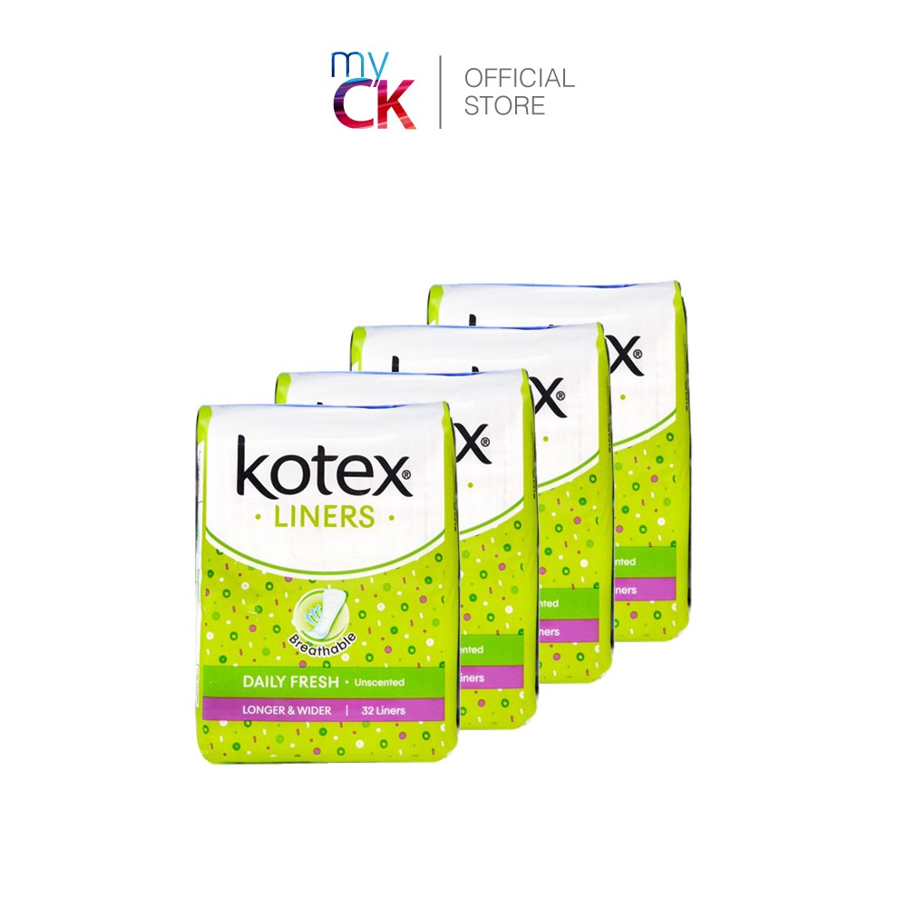 Bundle Of 4 Kotex Pantyliner Daily Fresh Breathable Longer Wider 175mm 32 S Shopee Singapore