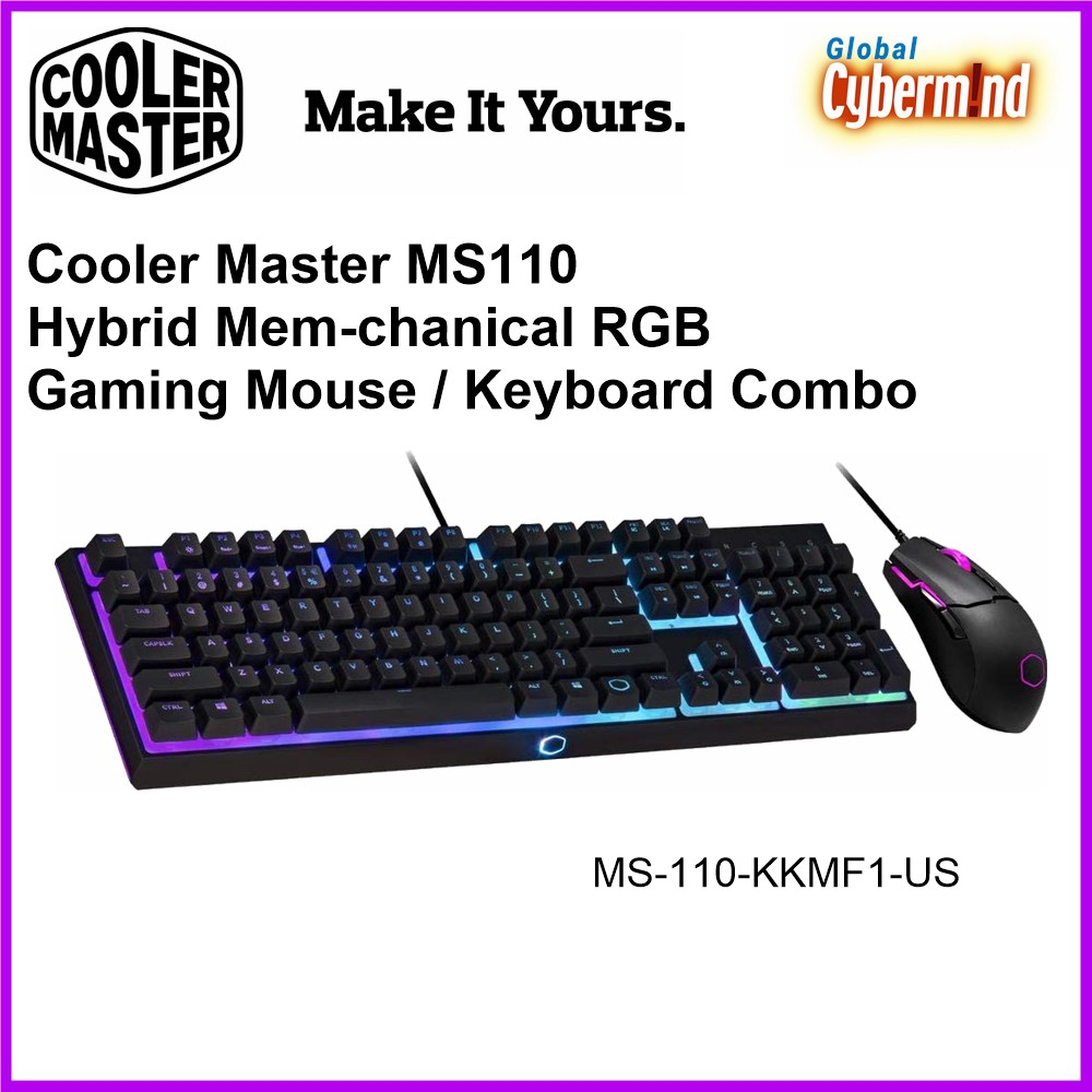 Cooler Master Ms110 Hybrid Mem Chanical Rgb Gaming Keyboard And Mouse Combo Local Distributor Warranty Shopee Singapore