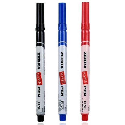 ZEBRA Zebra Name Pen Fine Point Permanent Marker (Red/Black/Blue Ink ...