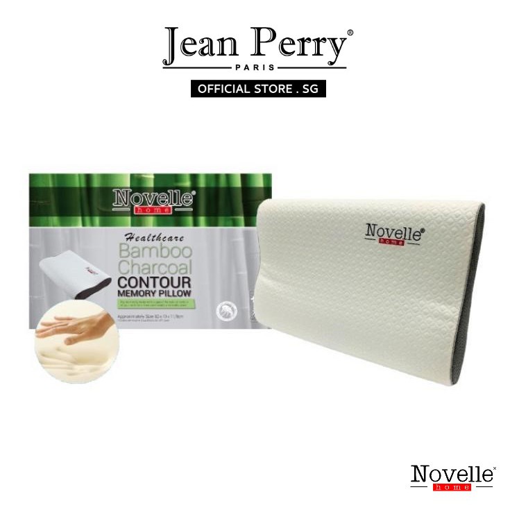 NOVELLE Contour Bamboo Charcoal Memory Pillow, AntiDust Mite (Washable