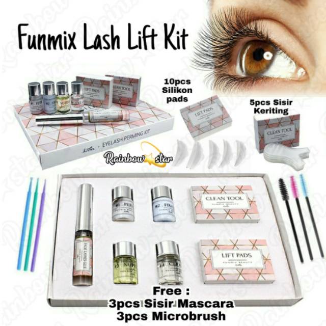 Eyelash Curling Package Funmix Lash Lift Kit Tint Coating Shopee Singapore