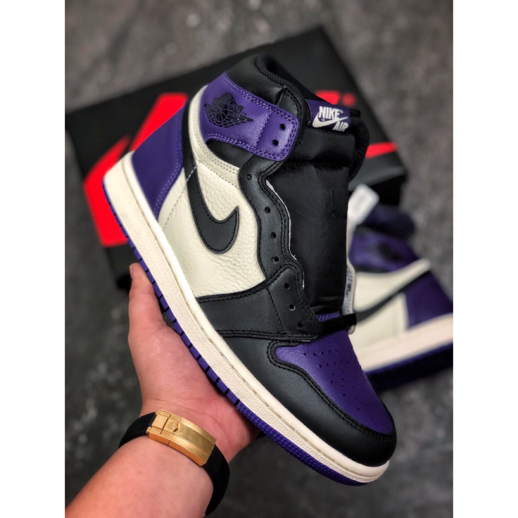 Nike Air Jordan 1 Retro High Og Aj1 Court Purple Basketball Shoes For Men And Women Shopee Singapore
