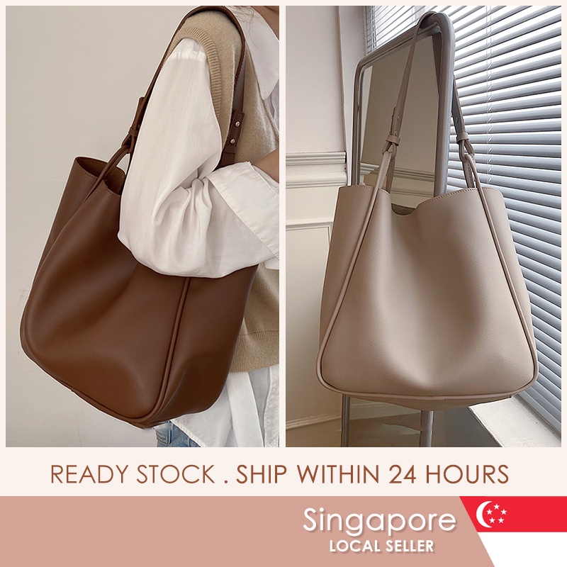 [SG SELLER] 3 Colors Minimalist Korea Women Work Simple PU Leather