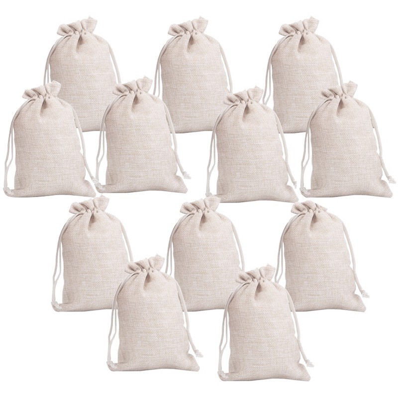 12Pcs Small Cotton Drawstring Bags Reusable Muslin Cloth Gift Candy