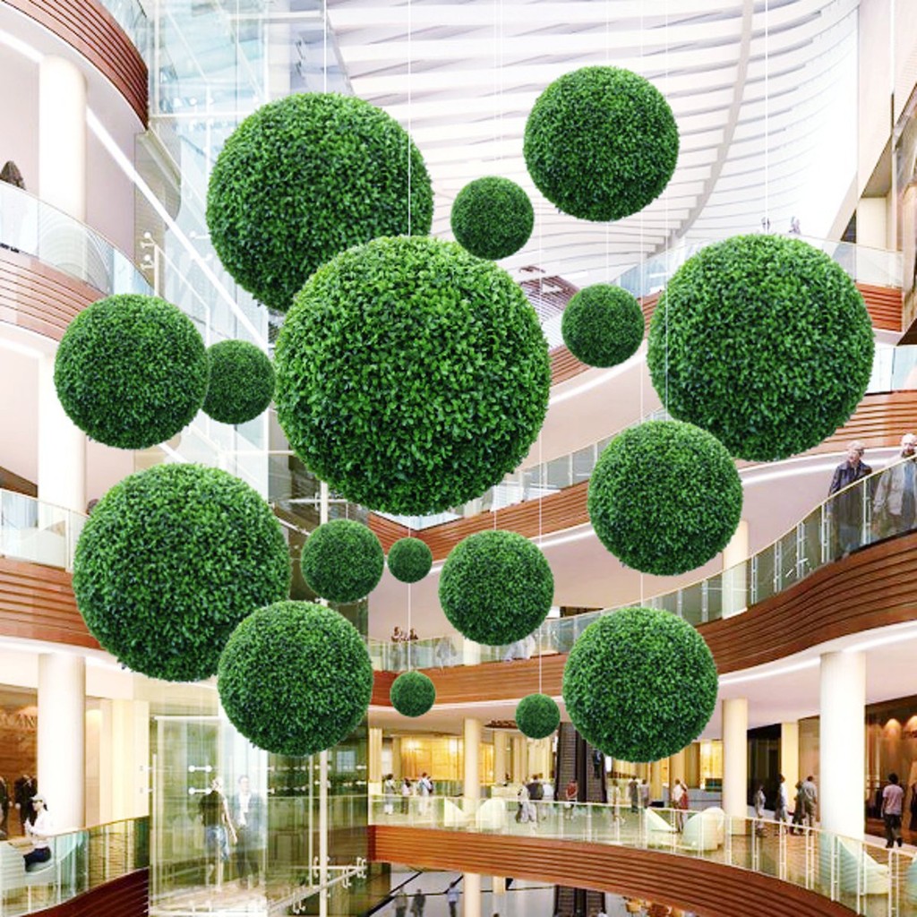 Artificial 28cm Green Boxwood Buxus Topiary Grass Hanging Balls Plant_WL Shopee Singapore