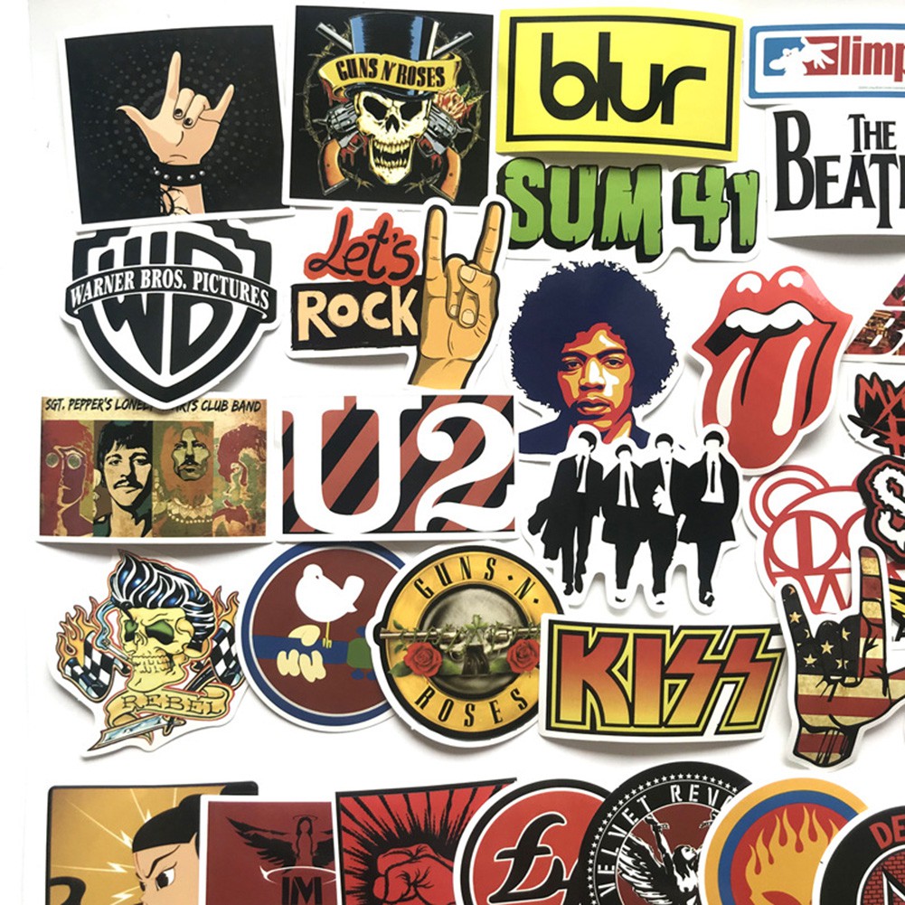 Suitcase Stickers Band Rock And Roll Graffiti Car Stickers Waterproof Bicycle Computer Stickers Shopee Singapore