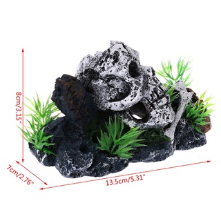Pirate Skull Skeleton Aquarium Ornament Hiding Cave Fish Tank Decoration Decor #4