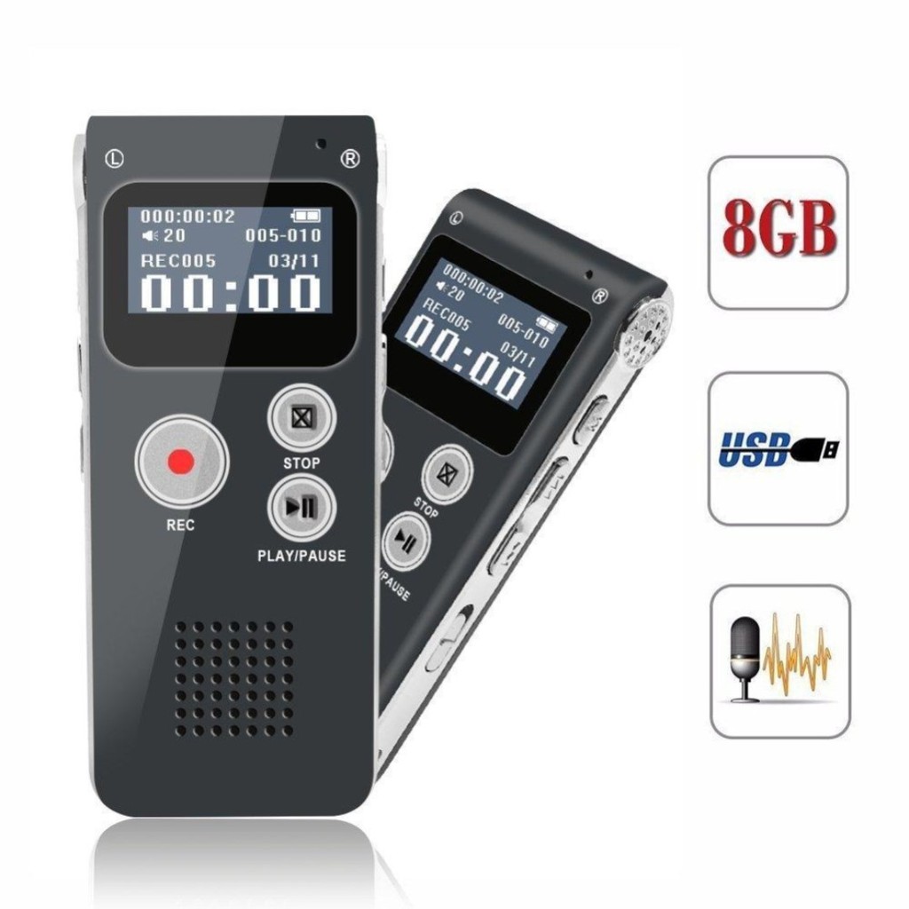 8GB Digital Voice Recorder R29 Dictaphone SK-02 MP3 Player VOR Rechargeable
