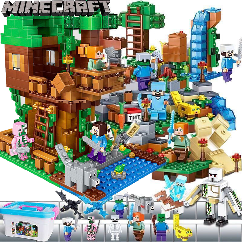 Minecraft series tree house village compatible lego for kids Puzzle ...