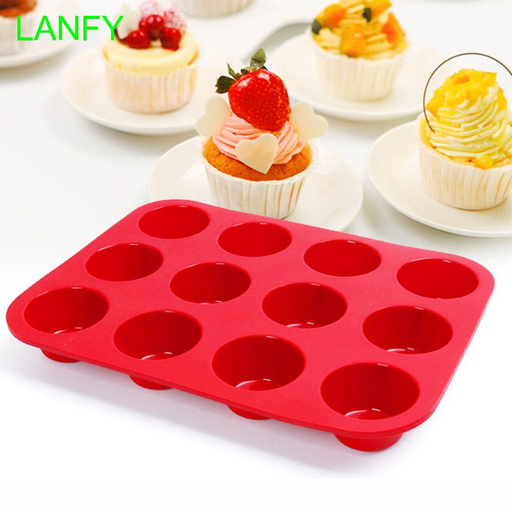 Food Grade Cupcake Kitchen Accessories 12 Cup Baking Pan Cake Mold