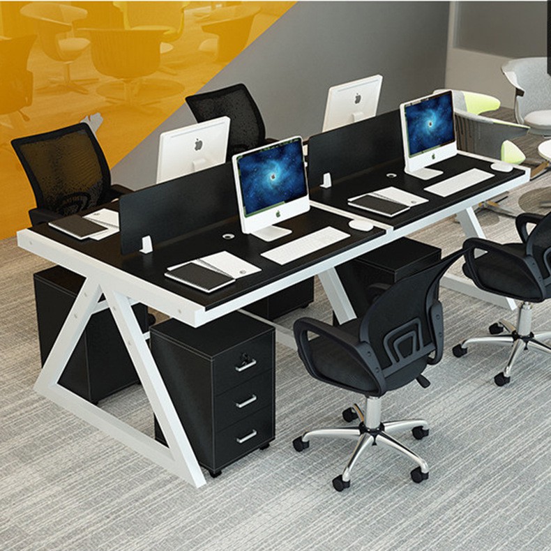 Office Furniture Triangle Computer Desk Desk Four Person Screen