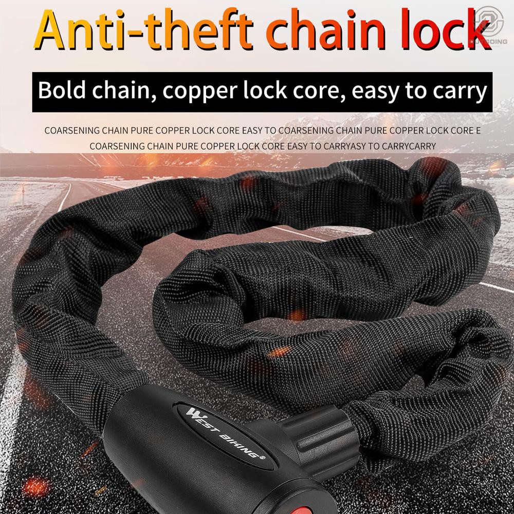 O&G Bicycle Chains Lock Antitheft Safety Bike Lock With 2 Keys