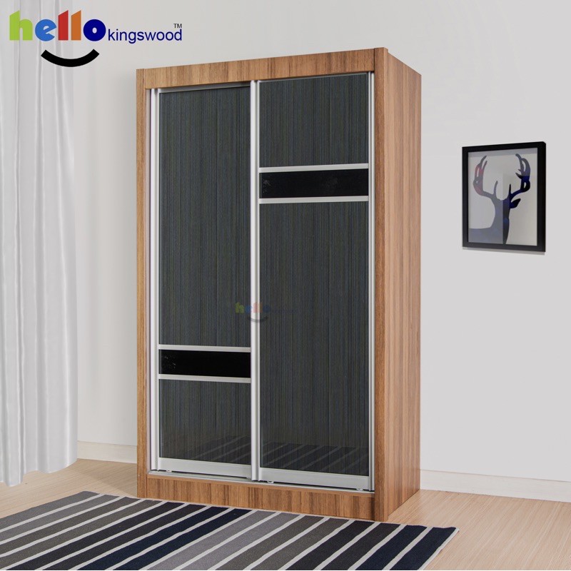 [Kingswood] Joshua Sliding Door Wardrobe, Solid Plywood, 12 Months