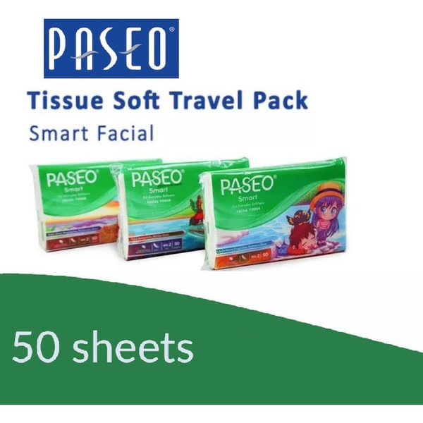Paseo travel pack 50s 2ply tissue paseo smart 50 sheets 2 ply facial ...