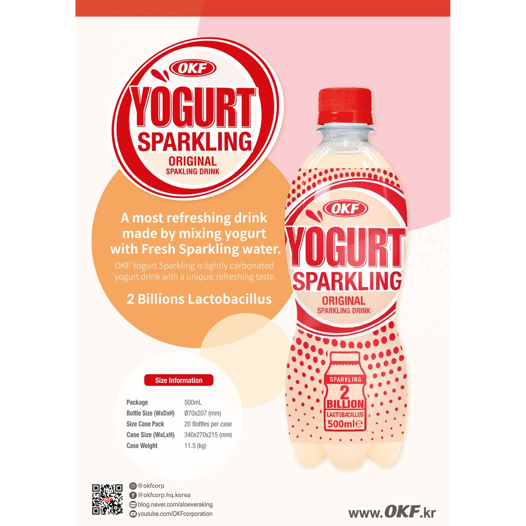 OKF - Yogurt Sparkling / Melon Yogurt / Manuka Honey Lemonade Drinks 500ml  | Shopee Singapore