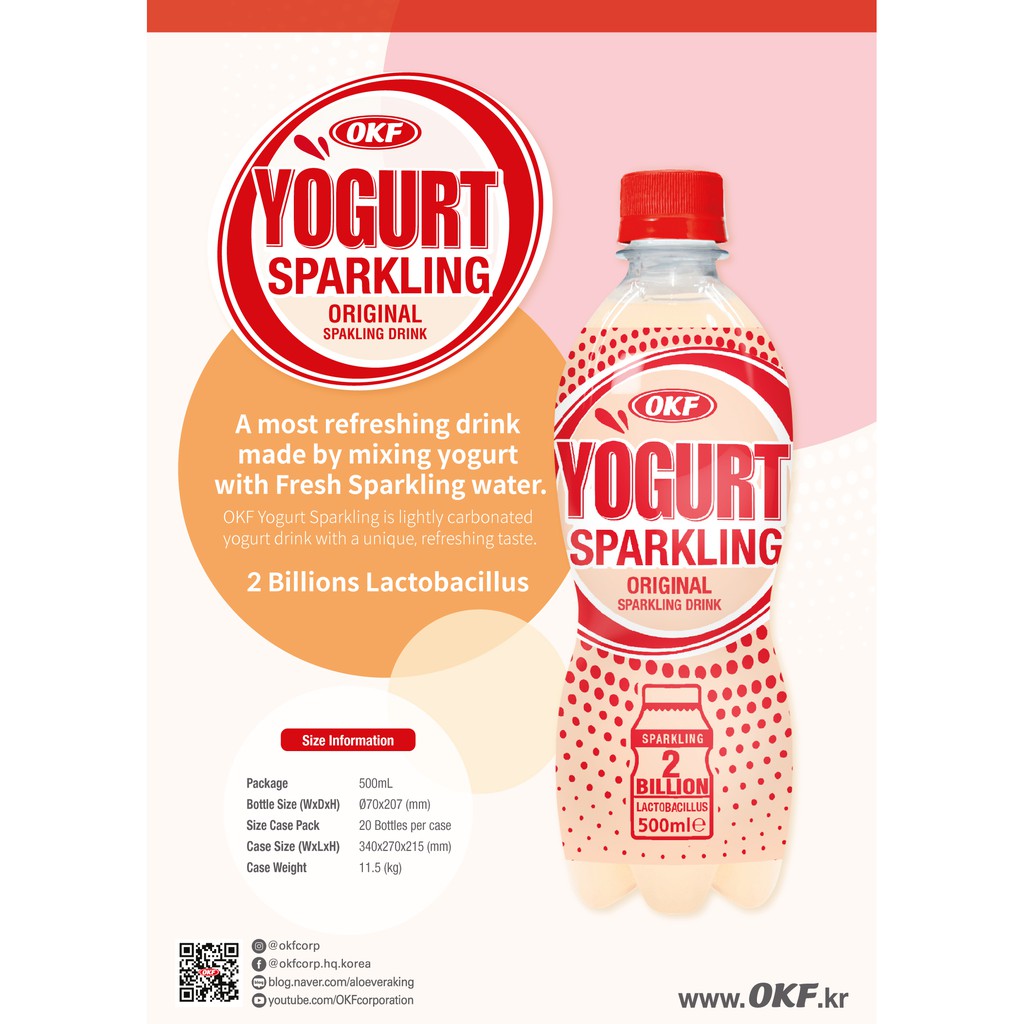 OKF - Yogurt Sparkling / Melon Yogurt / Manuka Honey Lemonade Drinks 500ml | Shopee Singapore