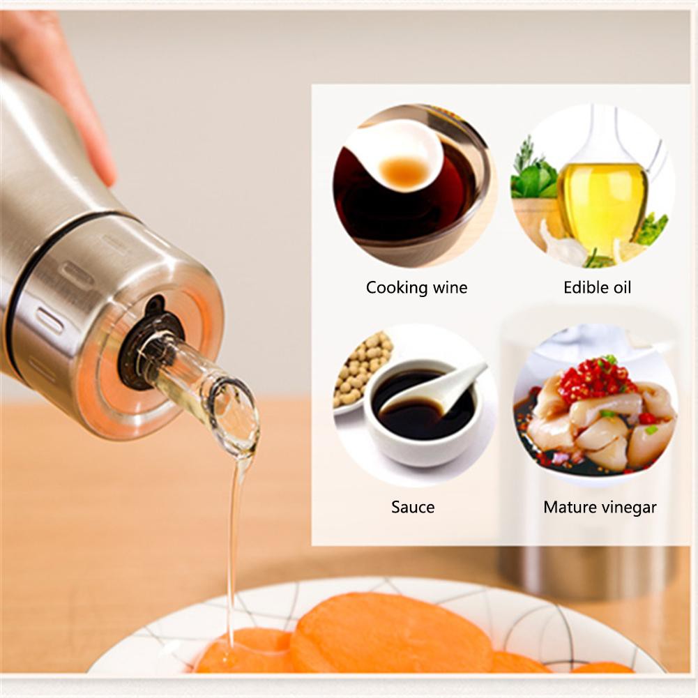 Stainless Steel Vinegar Oil Leakproof Dispenser Bottle Kitchen Cooking Pot Tools 