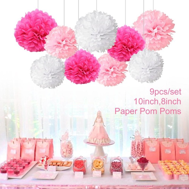 P M 5pcs Pom Paper Ball Blume Hochzeit Geburtstag Party Dekor Kugel Pompons Paper Flower Shopee Singapore