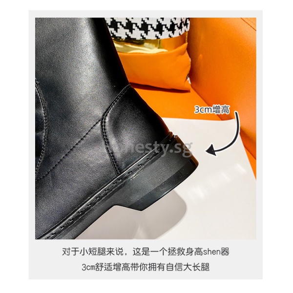 2022 Autumn Winter  Style Long Boots Women Back Zipper  Martin Large Size Widened Version Knight XZIJ