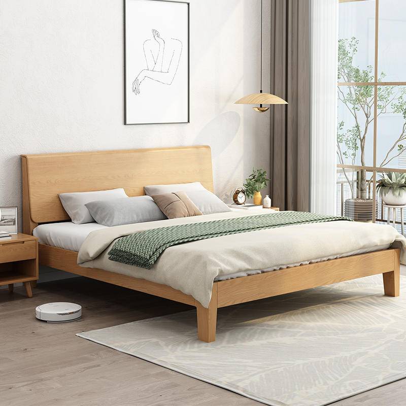 Solid Wood Bed Modern Simple 1.8m Double 1.5m Japanese Style Main ...