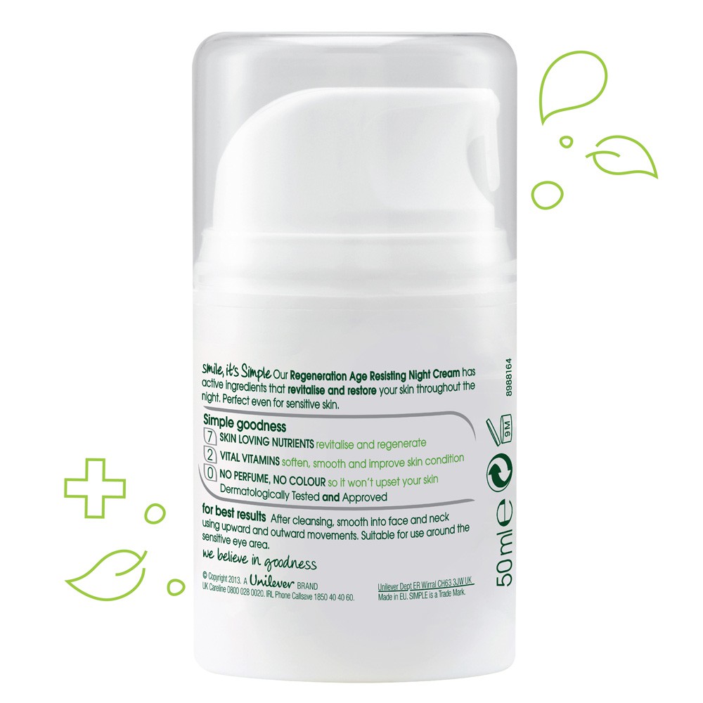 simple night cream age resisting