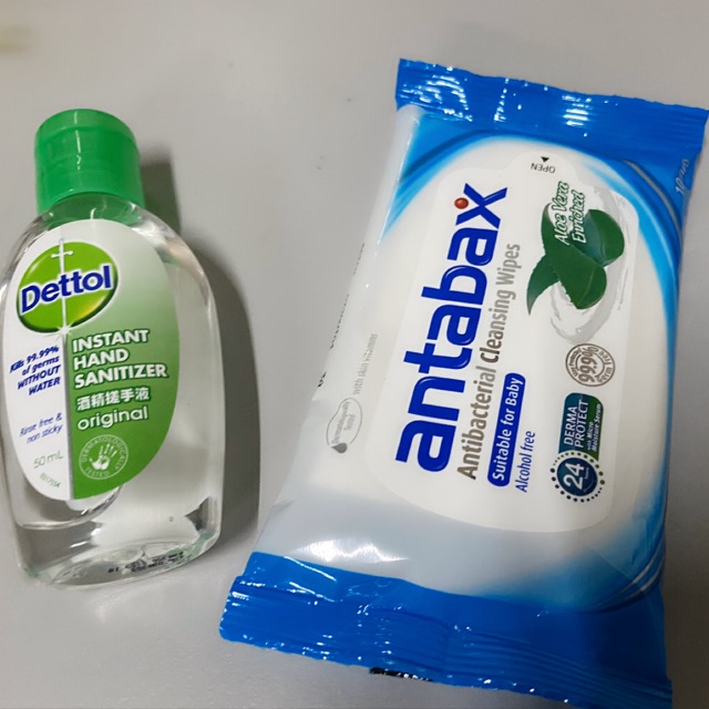 Dettol Hand Sanitizer 50ml Antabax Antibacterial Wipes 10 S Shopee Singapore