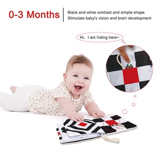 Baby Kids Cloth Fabric Book 2pcs, Black and White fabric book, Baby Toddler Early Learning Recognize Letters, numbers, graphics #6