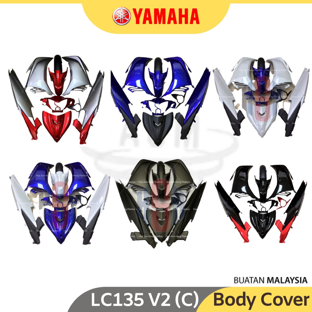 Shop Malaysia Yamaha 135lc New V2 5s C Body Cover Set With Clutch 5 Speed Body Kit Coverset Lc135 Lcv2 Lc Black Blue Red White Shopee Singapore