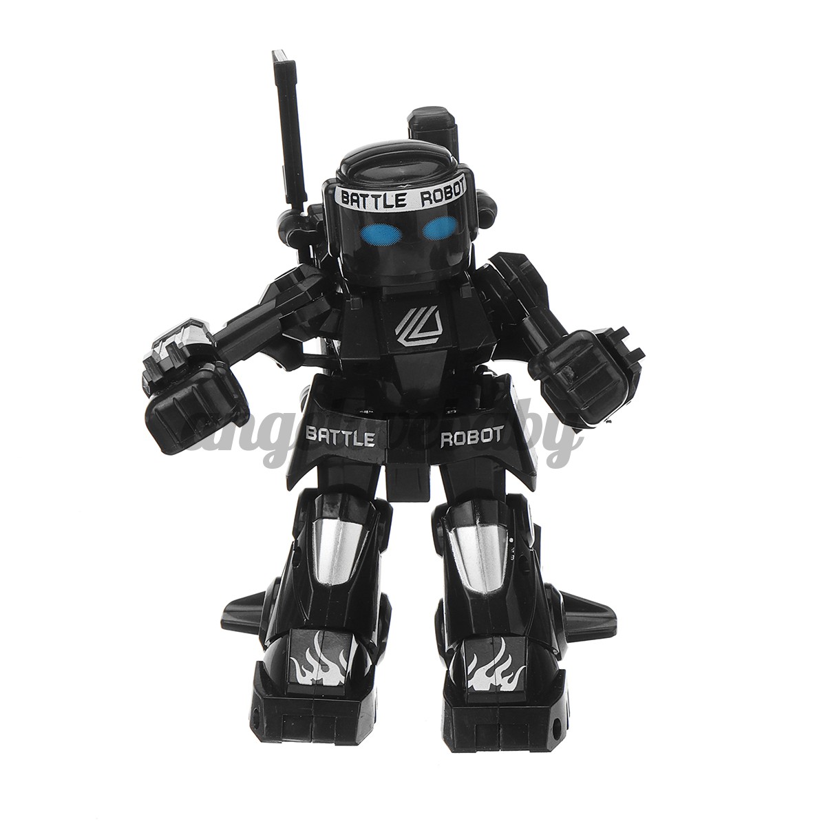 black and white robot toy