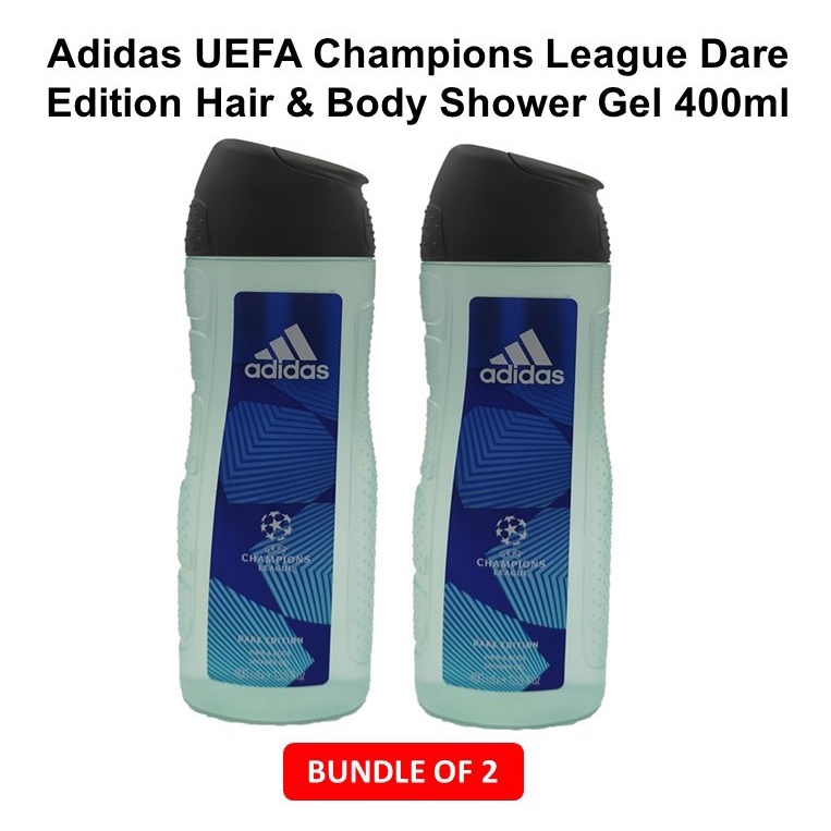[BUNDLE OF 2] ADIDAS UEFA CHAMPIONS LEAGUE DARE EDITION HAIR & BODY SHOWER GEL 400ML Shopee