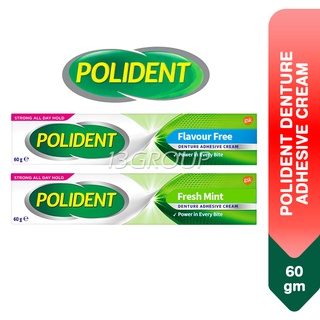 Image of Polident Denture Adhesive Cream Fresh Mint / Flavour Free, 60g
