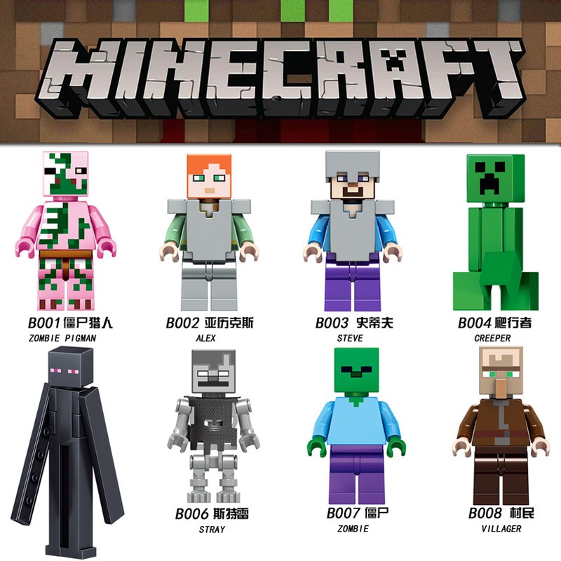 【ready Stock】 Lego Technic Game Minecraft Figure Toys Characters Steve 