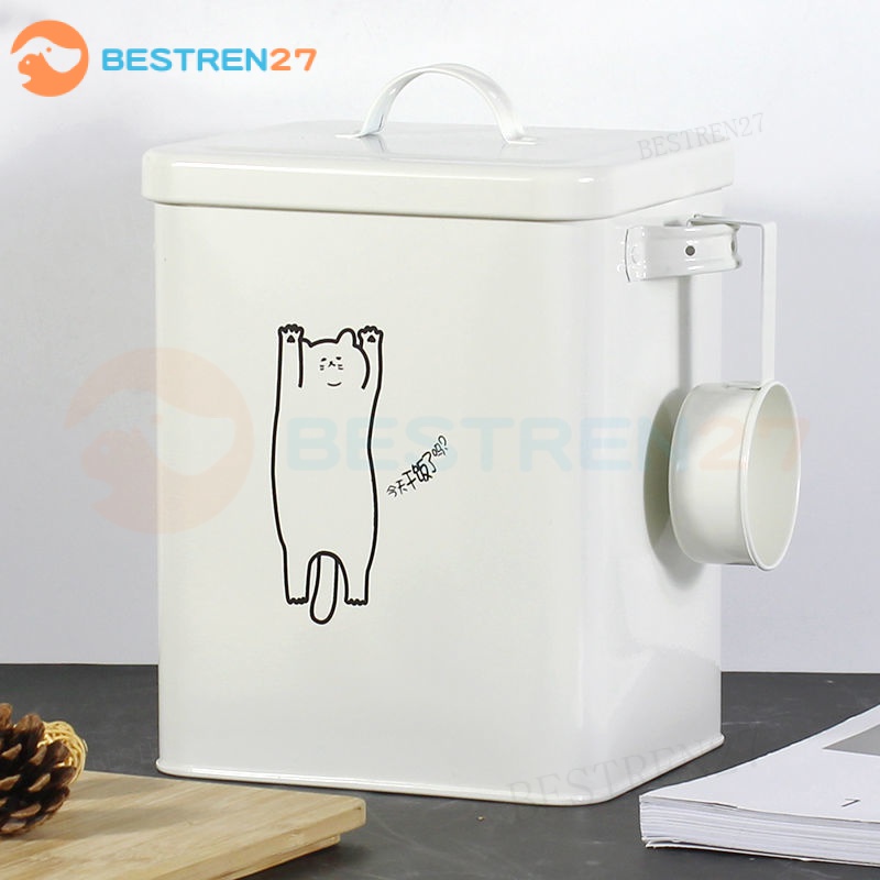 ZWMBYN Dog and Cat Food Storage Container 6L, Cute Pet Food