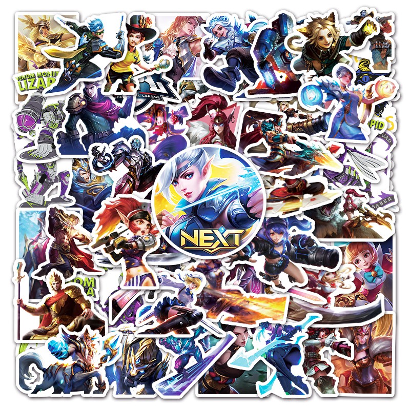 50Pcs Cartoon Glossy Mobile Legends Sticker Waterproof Sticker