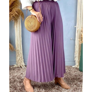 Premium Pleated Culottes Large Folds hyget Jersey Pants Long Pants