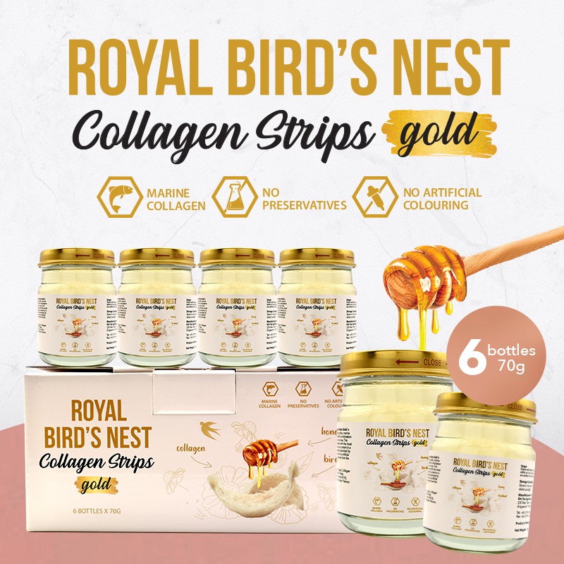[New Launch Special] Royal Bird Nest Collagen Strips 70g x 6 bottles