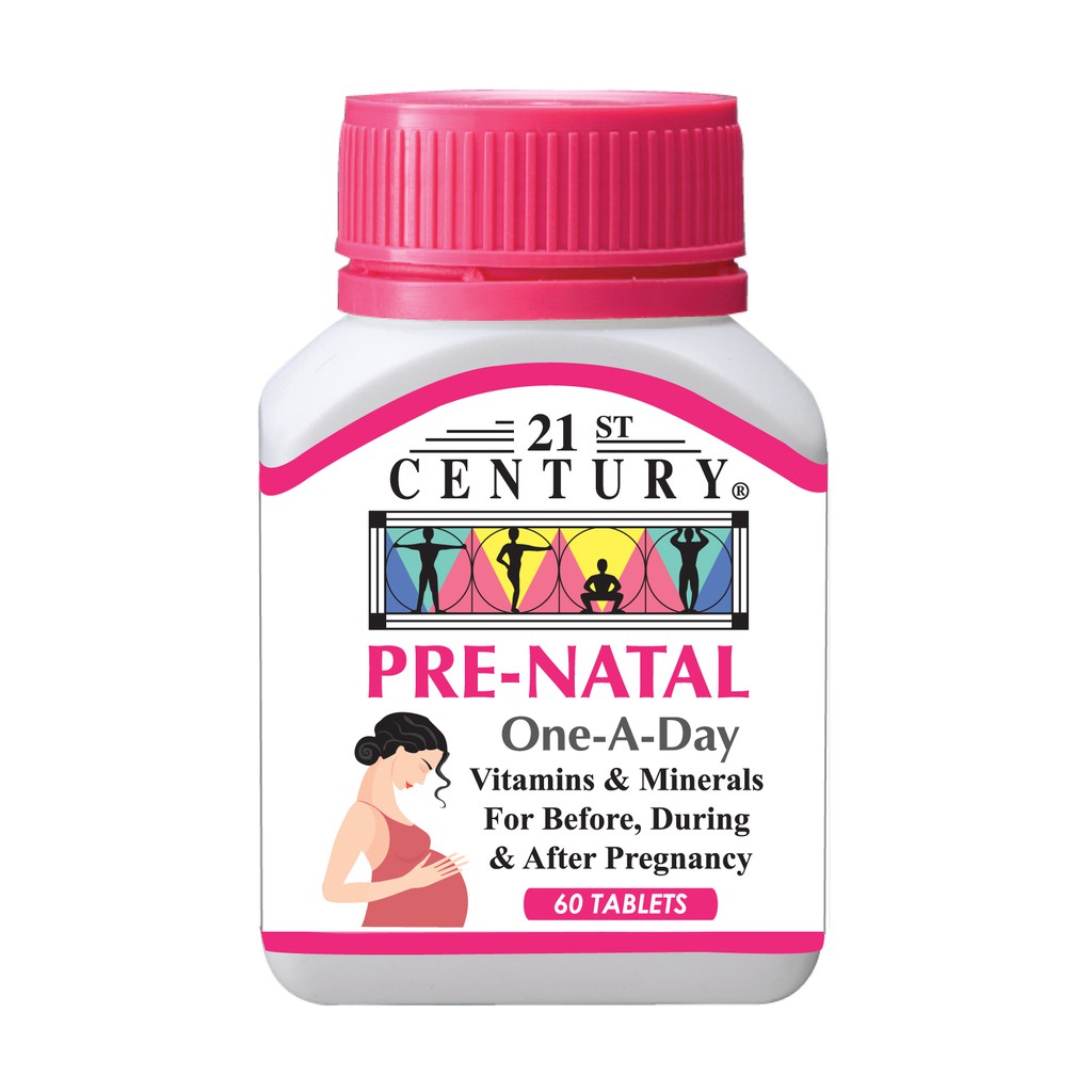 21st Century Pre Natal Multivitamins With Folic Acid And Iron For Pregnancy 60 Tablets