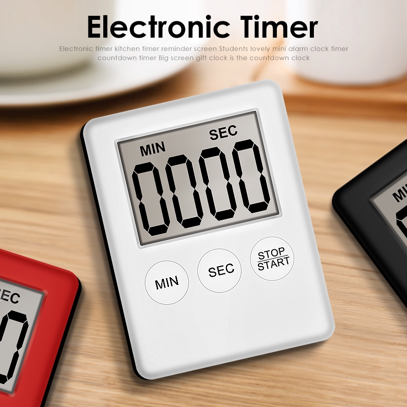 Digital Kitchen Timer Large Display Magnetic Electronic Countdown with Loud Alarm for Cooking Game Baking Exercising Countdown Medication Reminder Black 
