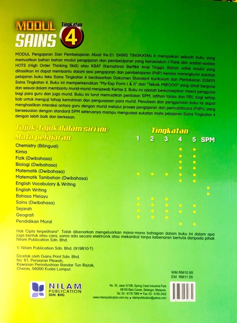 Nilam Publication Module Pak 21 2020 Science Level 4 Shopee Singapore