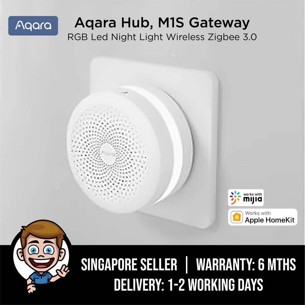 Aqara Hub M1s Xiaomi Gateway 2020 Rgb Led Night Light Wireless Zigbee 3 0 Connect Remote Work For Apple Homekit D1 Shopee Singapore